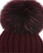 Бордовая шапка из шерсти с меховым помпоном Joli Bebe | Фото 4