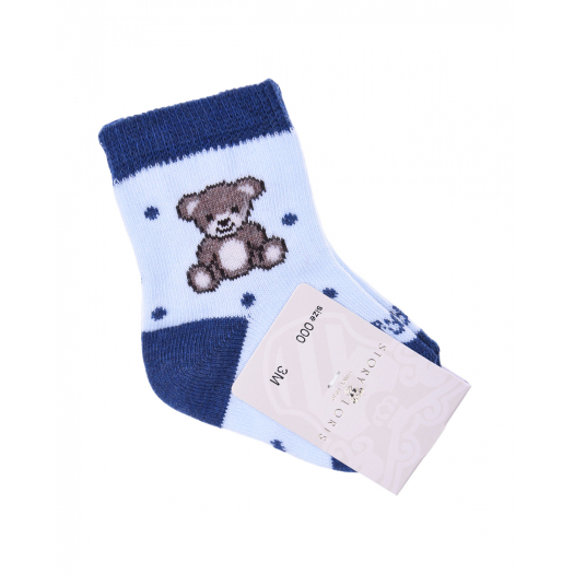Голубые носки с медвежонком Story Loris | Фото 1