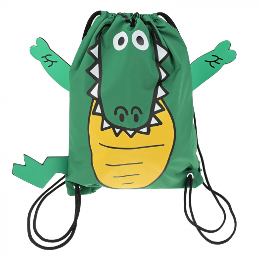 Зеленый рюкзак в виде крокодила, 37х27 см Stella McCartney | Фото 1