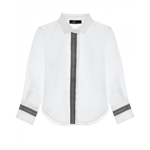 Белая рубашка с отделкой манжет и застежки Dan Maralex | Фото 1