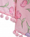 Розовое пончо с принтом &quot;тюльпаны&quot; Monnalisa | Фото 3