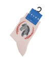 Носки персикового цвета с принтом "лошадь"