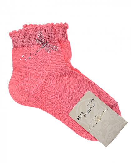 Носки со стрекозой из стразов, розовые Story Loris | Фото 1