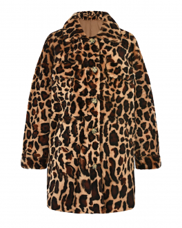 Двухстороннее пальто-дубленка с леопардовым принтом Yves Salomon Бежевый, арт. 22WMM60491MECL B2321 | Фото 1
