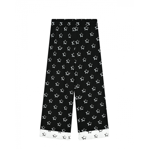 Черные брюки с принтом &quot;звезды&quot; Monnalisa | Фото 1