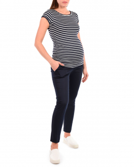 Синие офисные брюки для беременных Attesa Синий, арт. 2133-33034 130 | Фото 2