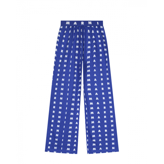 Синие брюки со сплошным лого MARNI | Фото 1