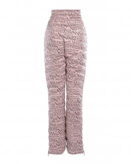 Розовые стеганые брюки со сплошным лого Naumi Розовый, арт. 1851OW-0012-OM239 PRINT-MISS-ROS | Фото 2