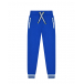 Синие спортивные брюки с манжетами в полоску Bikkembergs | Фото 1