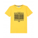 Желтая футболка с черным логотипом Bikkembergs | Фото 1
