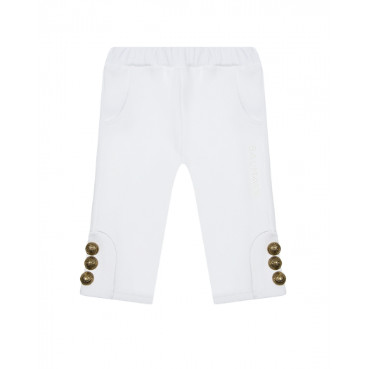 Белые спортивные брюки для девочек Balmain | Фото 1
