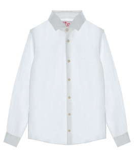 Белая льняная рубашка с длинными рукавами Saint Barth Белый, арт. AGNES 00311B 01 WHITE | Фото 1