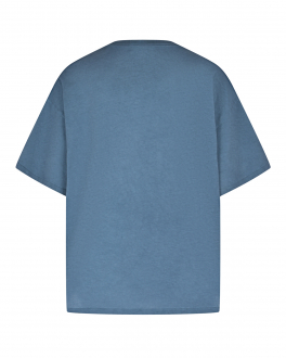 Синяя футболка с белым лого 5 Preview Синий, арт. 5PWAW22033 ACID PETROL | Фото 2