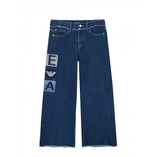 Широкие джинсы с патчами Emporio Armani | Фото 1