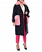 Темно-синее пальто с розовыми карманами из меха Blancha | Фото 2