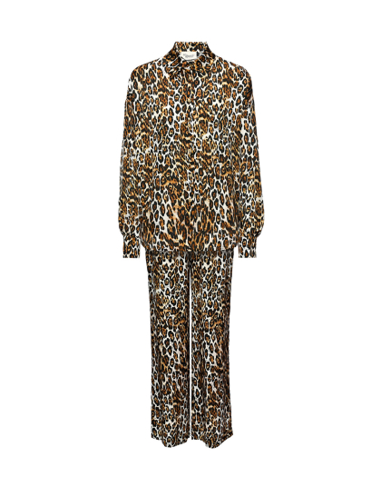 Комплект: рубашка и брюки в пижамном стиле, леопард SO BEAUTIFUL&WILD | Фото 1