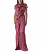 Шелковое платье винного цвета с бантами Saloni | Фото 6