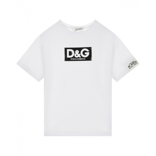Белая футболка с лого Dolce&Gabbana | Фото 1