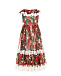 Шелковое платье с принтом &quot;герань&quot; Dolce&Gabbana | Фото 2
