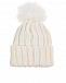 Белая шапка с сердечком из бусин Regina | Фото 2