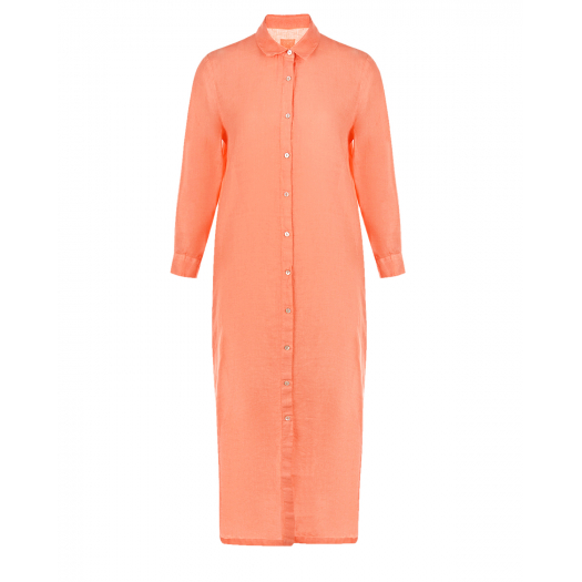 Оранжевое платье-рубашка 120% Lino | Фото 1