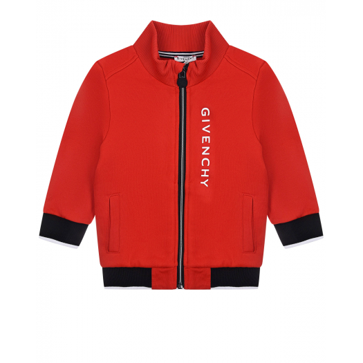 Красная спортивная куртка с логотипом  | Фото 1