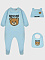 Комплект: комбинезон, слюнявчик, шапка, голубой
