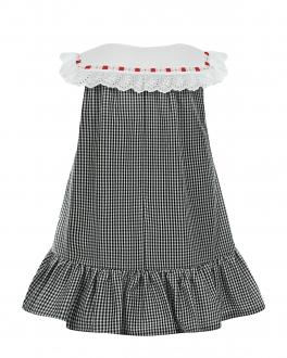 Платье в черно-белую клетку с белым воротником Baby A Мультиколор, арт. G2474 768 | Фото 2