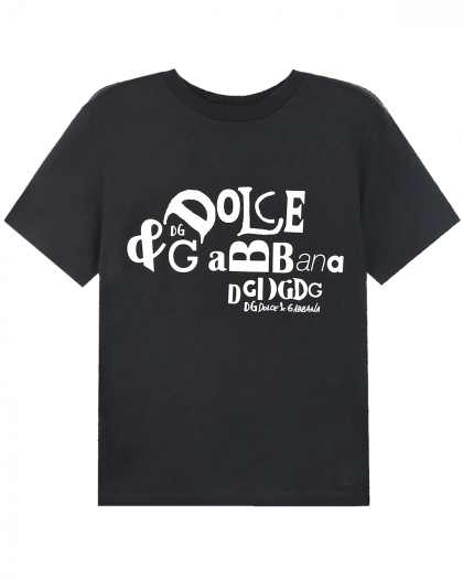 Черная футболка из хлопка Dolce&Gabbana | Фото 1