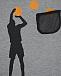 Серая футболка с принтом &quot;баскетболист&quot; Yporque | Фото 3