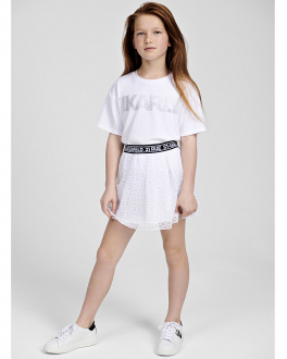 Белая юбка с черной резинкой Karl Lagerfeld kids Белый, арт. Z13072 10B | Фото 2