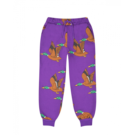 Фиолетовые спортивные брюки с принтом &quot;утки&quot;  | Фото 1