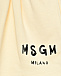 Шорты с черным логотипом сбоку, кремовые MSGM | Фото 3