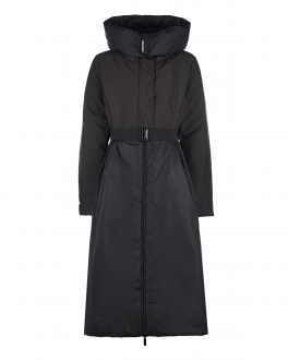 Черное пальто-пуховик с капюшоном Freedomday Черный, арт. IFRJG878AB763-RD BLACK | Фото 1