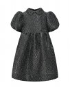 Платье с рукавами-фонариками, темно-серое