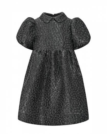Платье с рукавами-фонариками, темно-серое MIMISOL | Фото 1