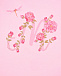 Розовая футболка с цветочным принтом Monnalisa | Фото 3
