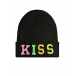 Шерстяная шапка с надписью &quot;Kiss&quot; из бисера Regina | Фото 1