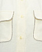 Льняная рубашка с карманами и аппликацией кристаллами, белая Forte dei Marmi Couture | Фото 6