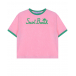 Розовая футболка с зеленым лого Saint Barth | Фото 1