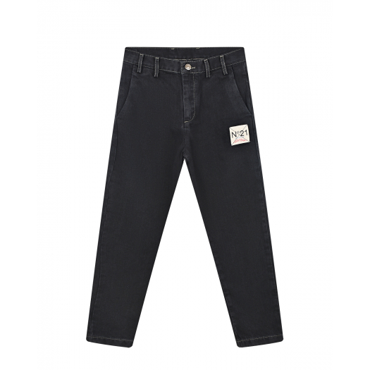 Черные джинсы с нашивкой-логотипом No. 21 | Фото 1