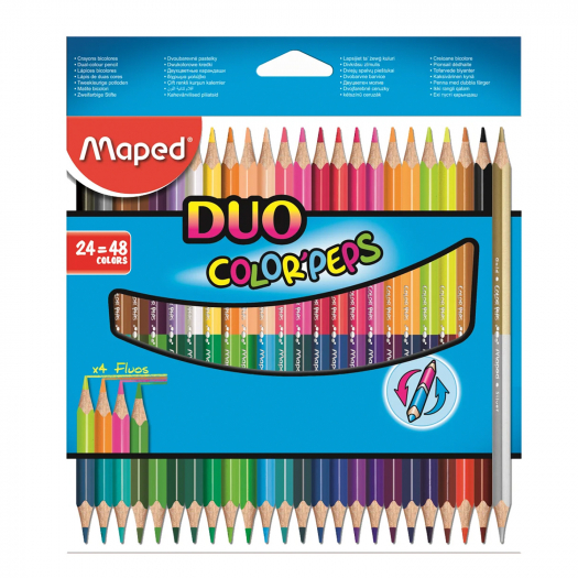 Цветные карандаши Color Peps Duo, двустронние, деревянные, 24=48 цвета Maped | Фото 1