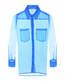 Голубая блузка из шелковой органзы Panicale Синий, арт. D321588CAM 530 | Фото 1