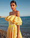 Короткое белое платье с желтым шитьем Charo Ruiz | Фото 2