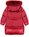 Красное пуховое пальто с глянцевыми вставками Moncler | Фото 2