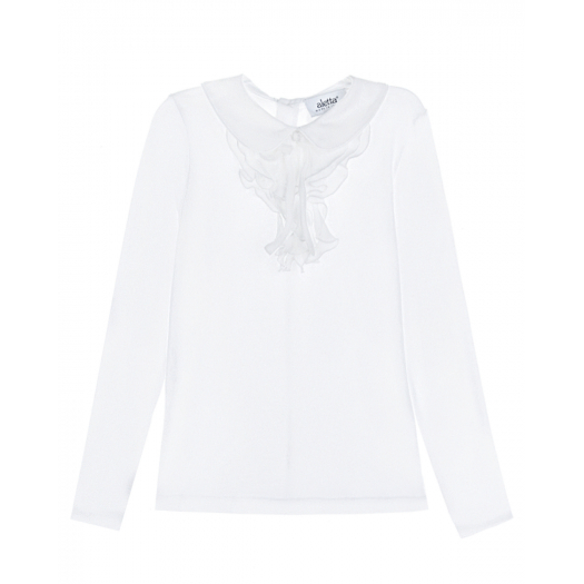 Рубашка из трикотажа с оборками и бантом Aletta Белый, арт. AJ999382 291 | Фото 1