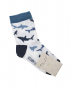 Белые носки с принтом "акулы"