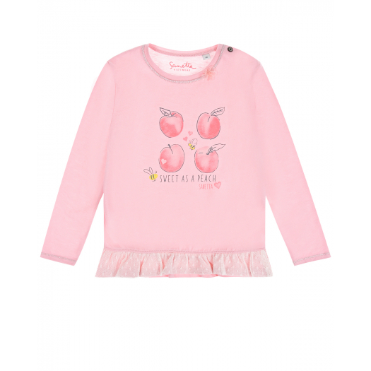 Розовая толстовка с оборкой Sanetta Kidswear | Фото 1