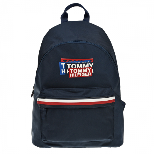 Темно-синий рюкзак с отделкой &quot;триколор&quot;, 31х40 см Tommy Hilfiger | Фото 1