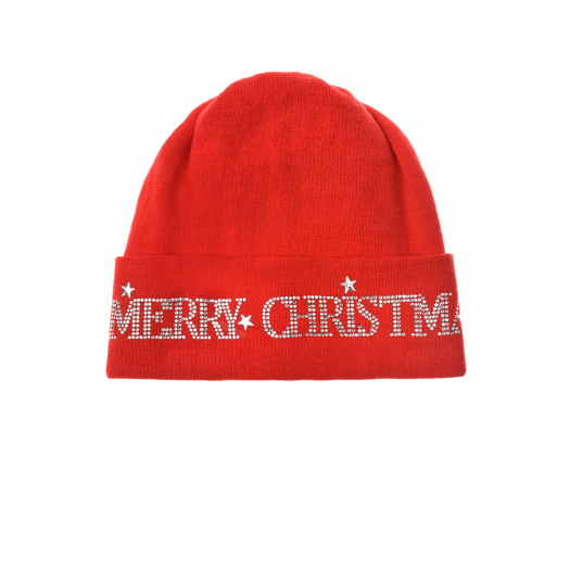 Красная шапка с надписью Merry Christmas Catya | Фото 1